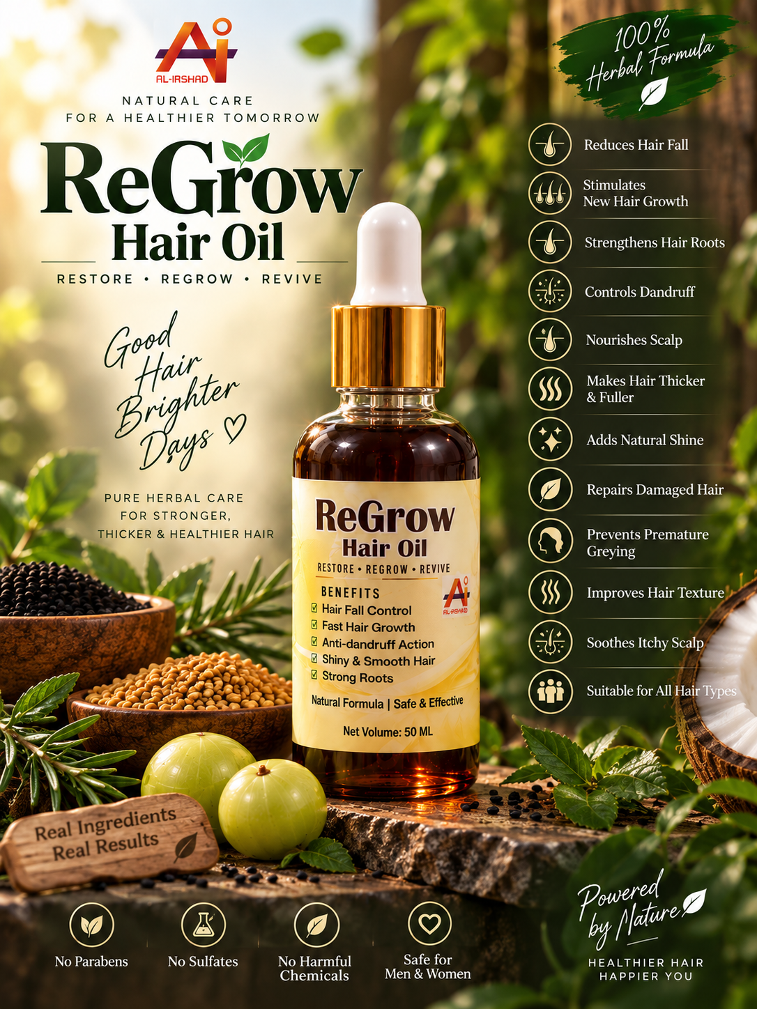 ReGrow Hair Oil - 100% Organic