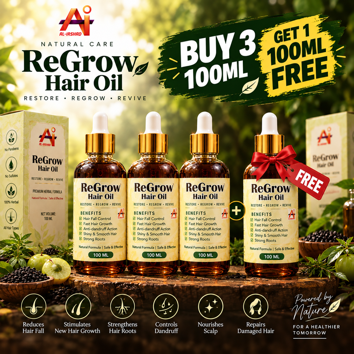 Hair Oil Bundle – Buy 3×100ml Get 1×100ml Free